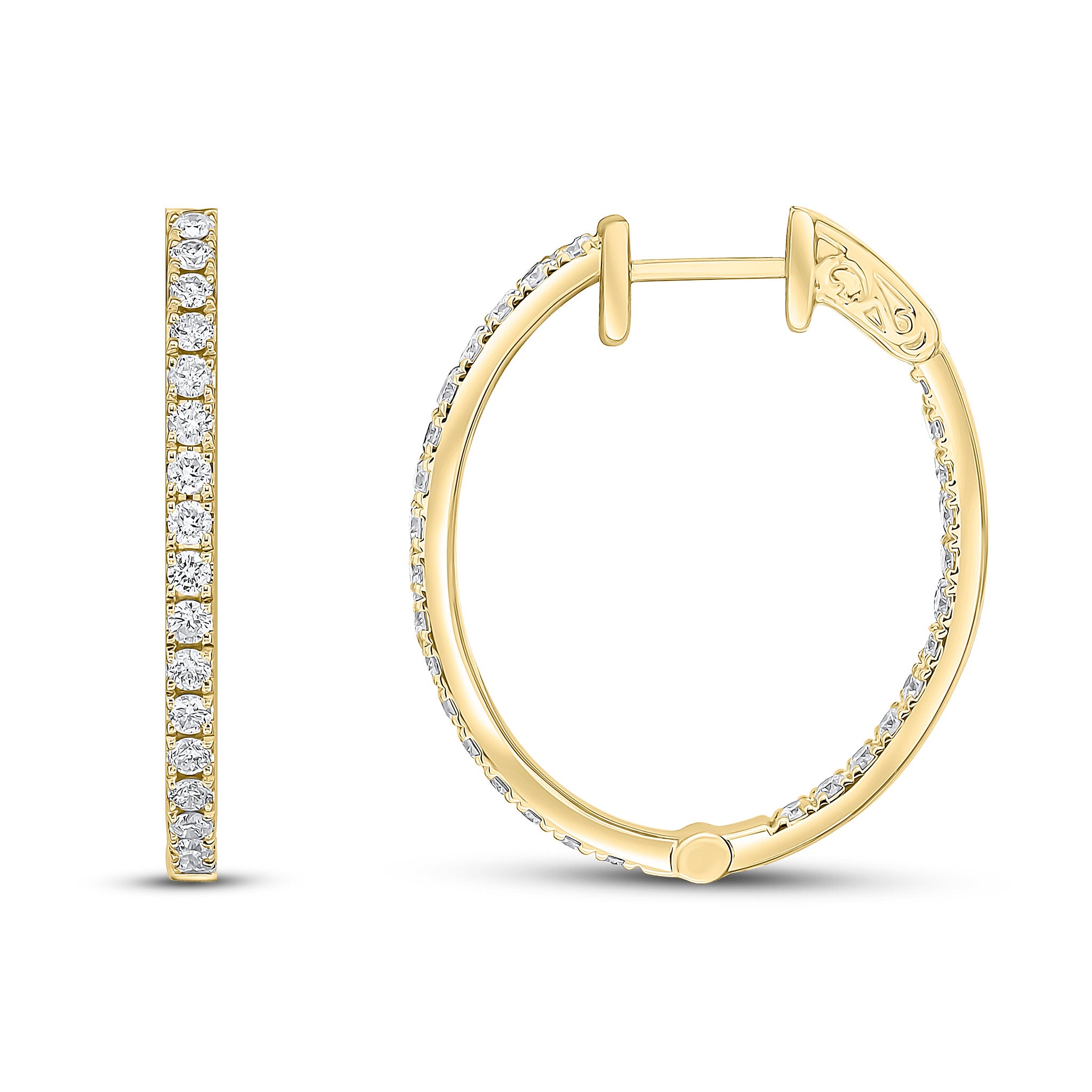 18yg Diamond Oval Full Hoops