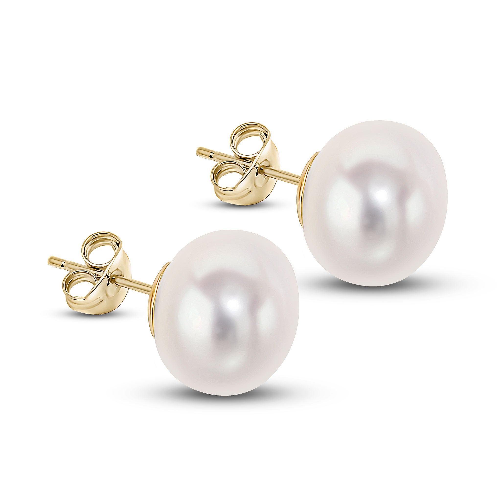 9ct yellow gold 10.5mm freshwater pearl Button Stud