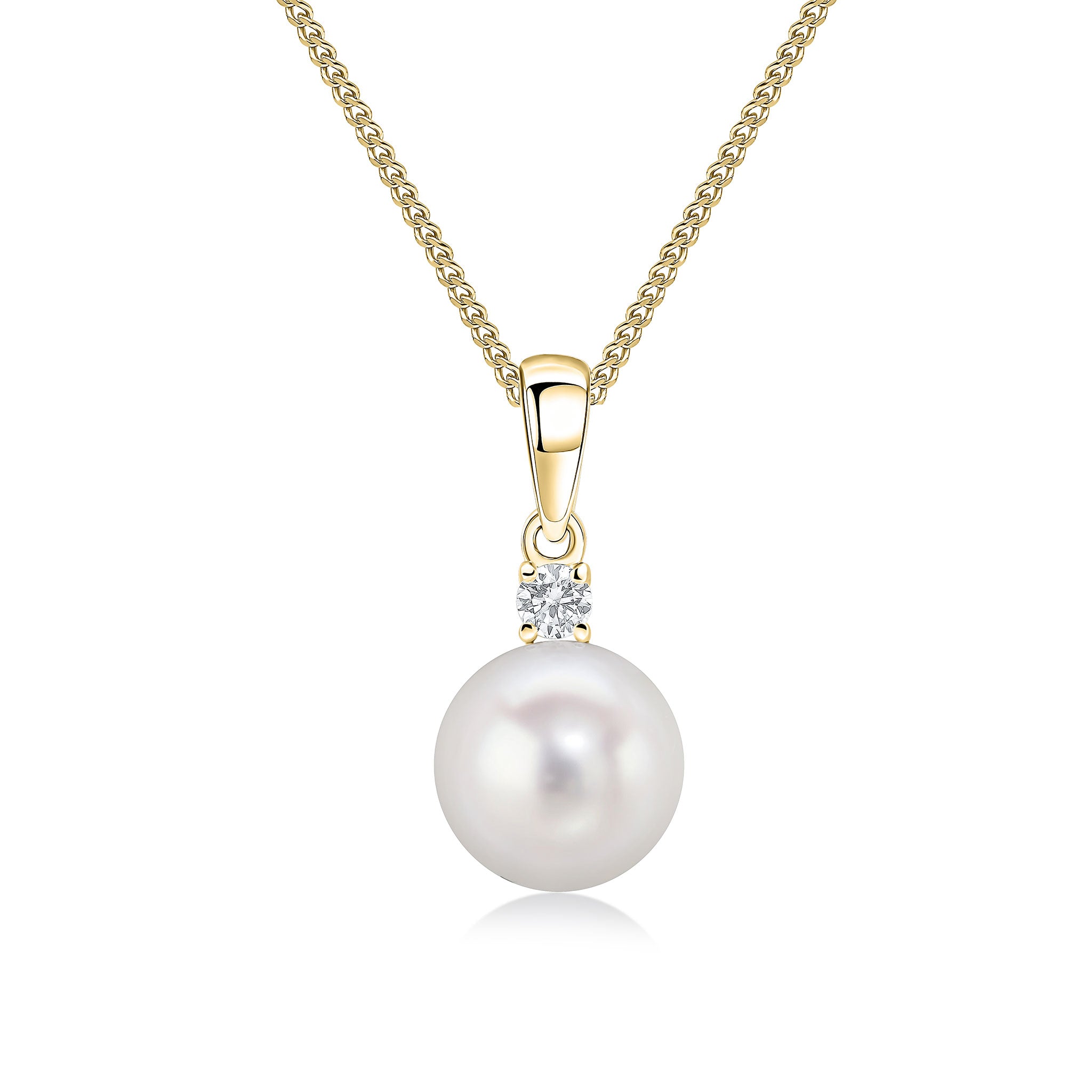 18yg Diamind & Fw Pearl 2 Stone Pendant