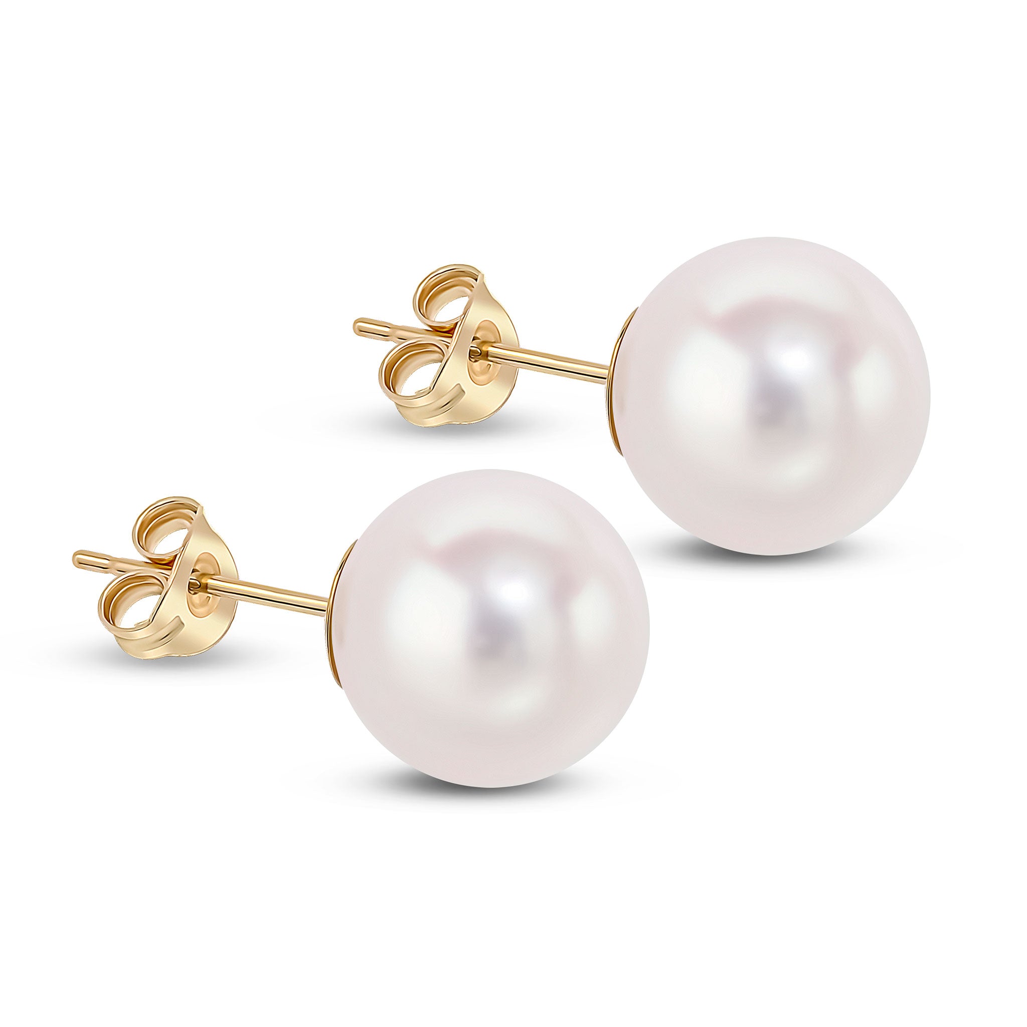 9ct yellow gold 10mm freshwater pearl Round Stud