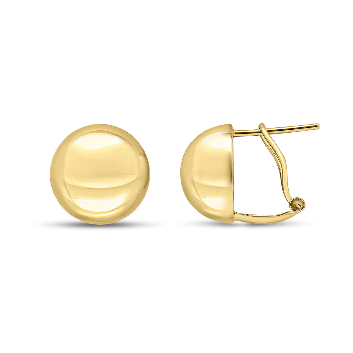 9ct Yellow Gold Polished Dome Peg & Clip Earrings