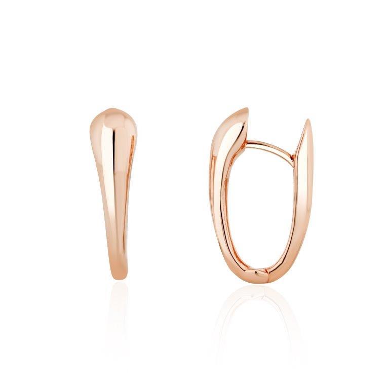 9ct Rose Gold Polished Tapered Huggy Earrings