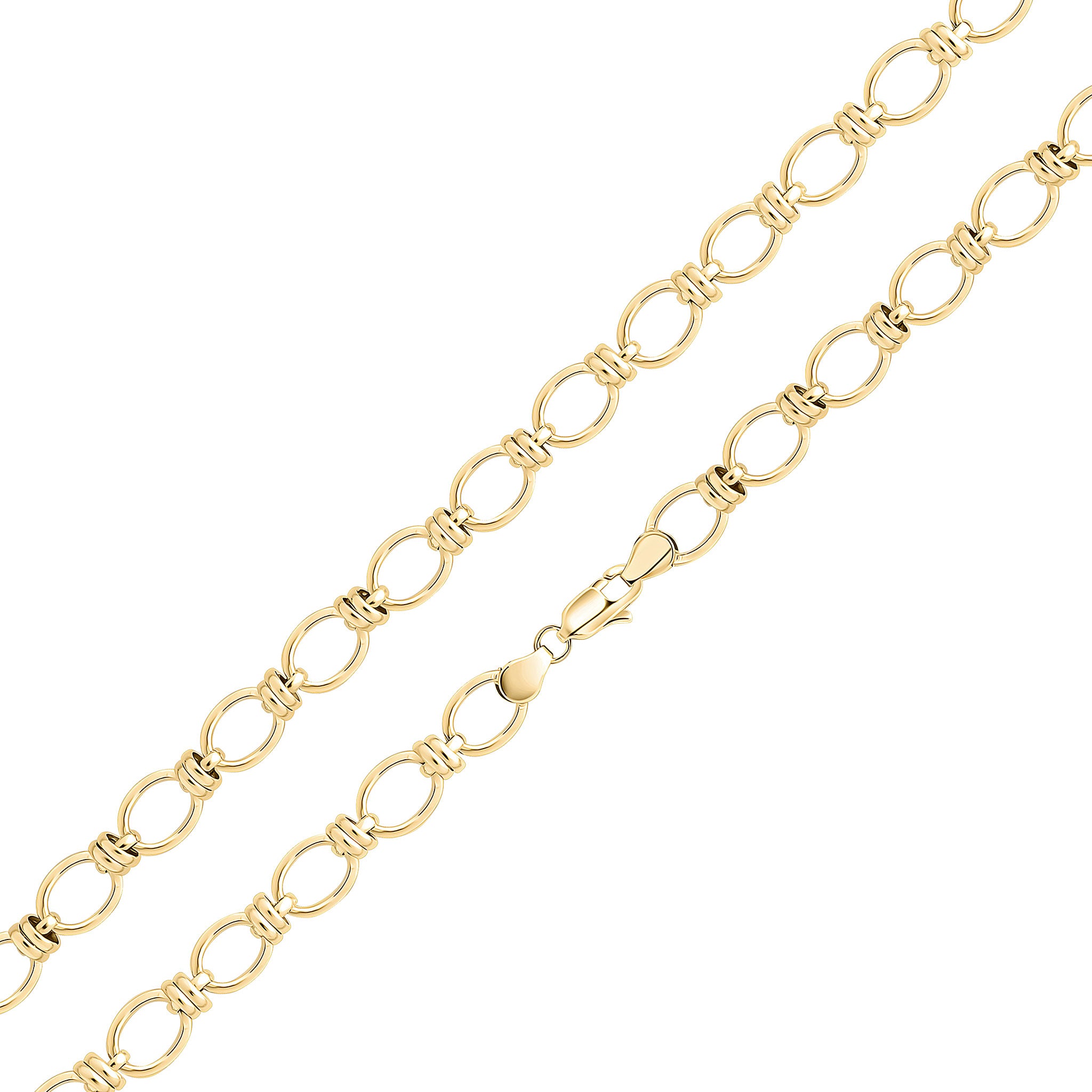 9ct Yellow Gold Handmade 8mm Oval W Rings 7.5