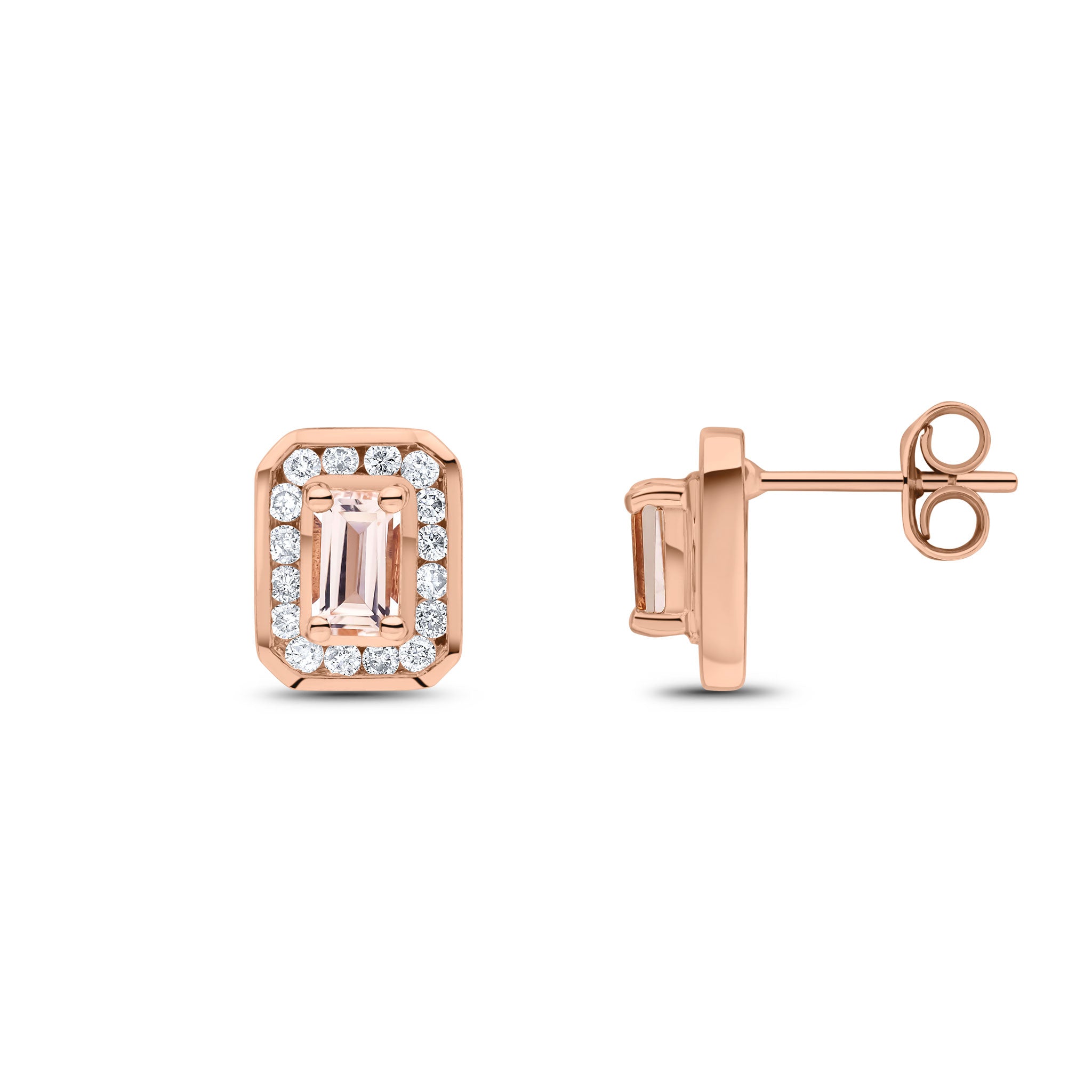 9rg.5x3 Oct Morganite & Diamond Cluster Er