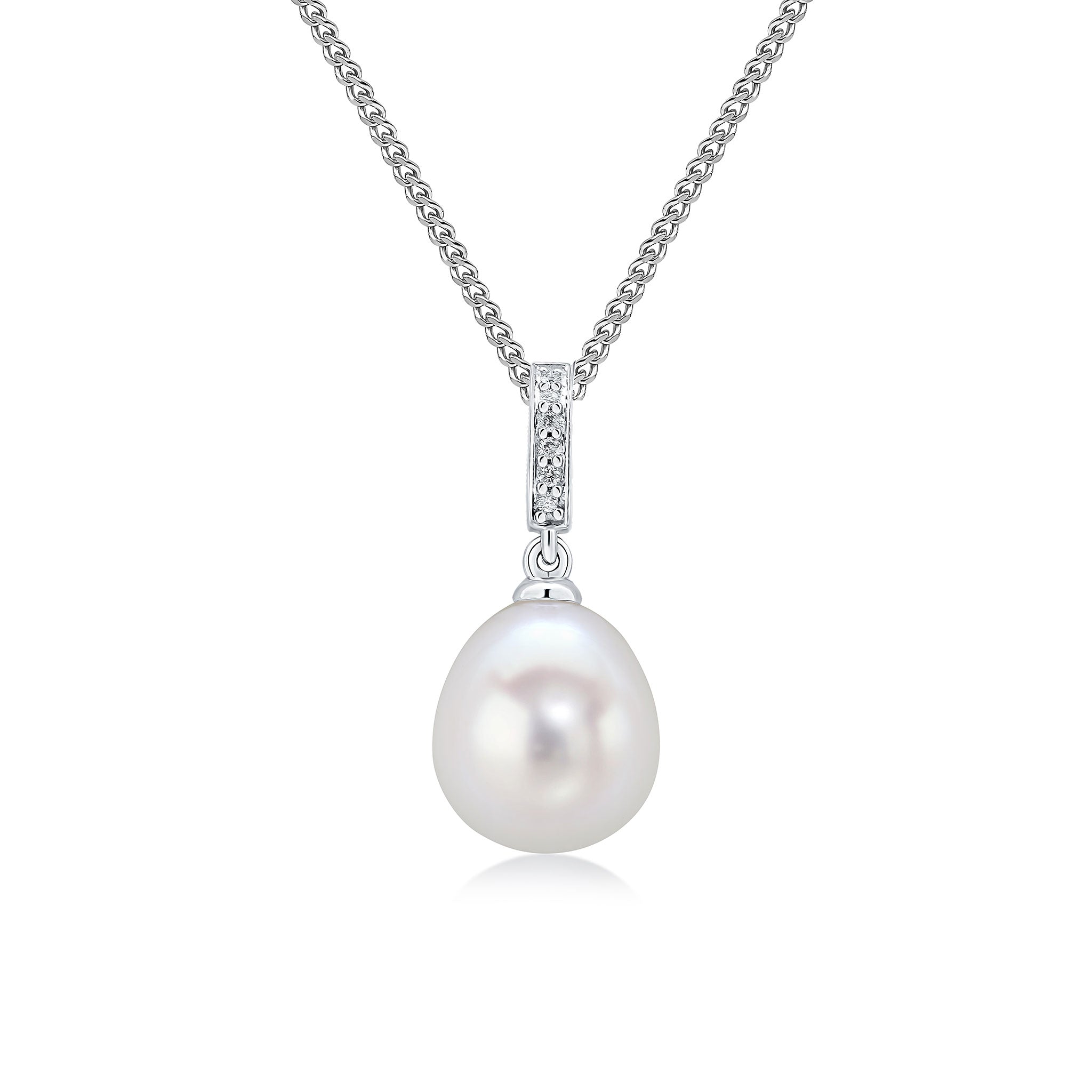 18wg Fw Prl & Diamond Line Pend