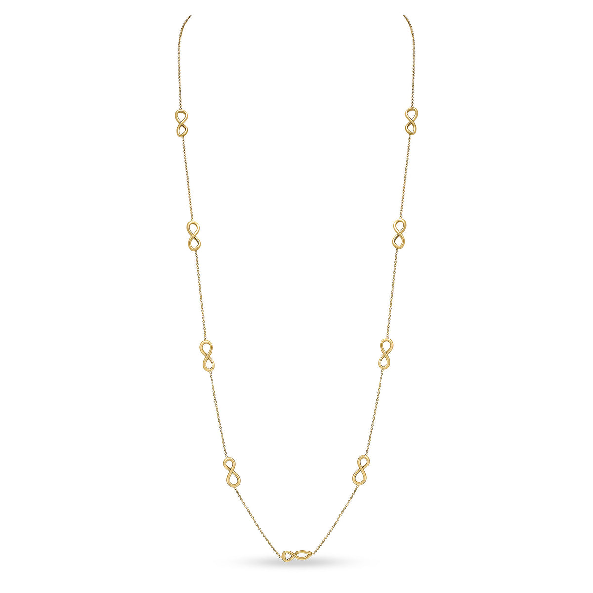 9ct Yellow Gold Chain & Infinity Motif Necklace 32 Inch