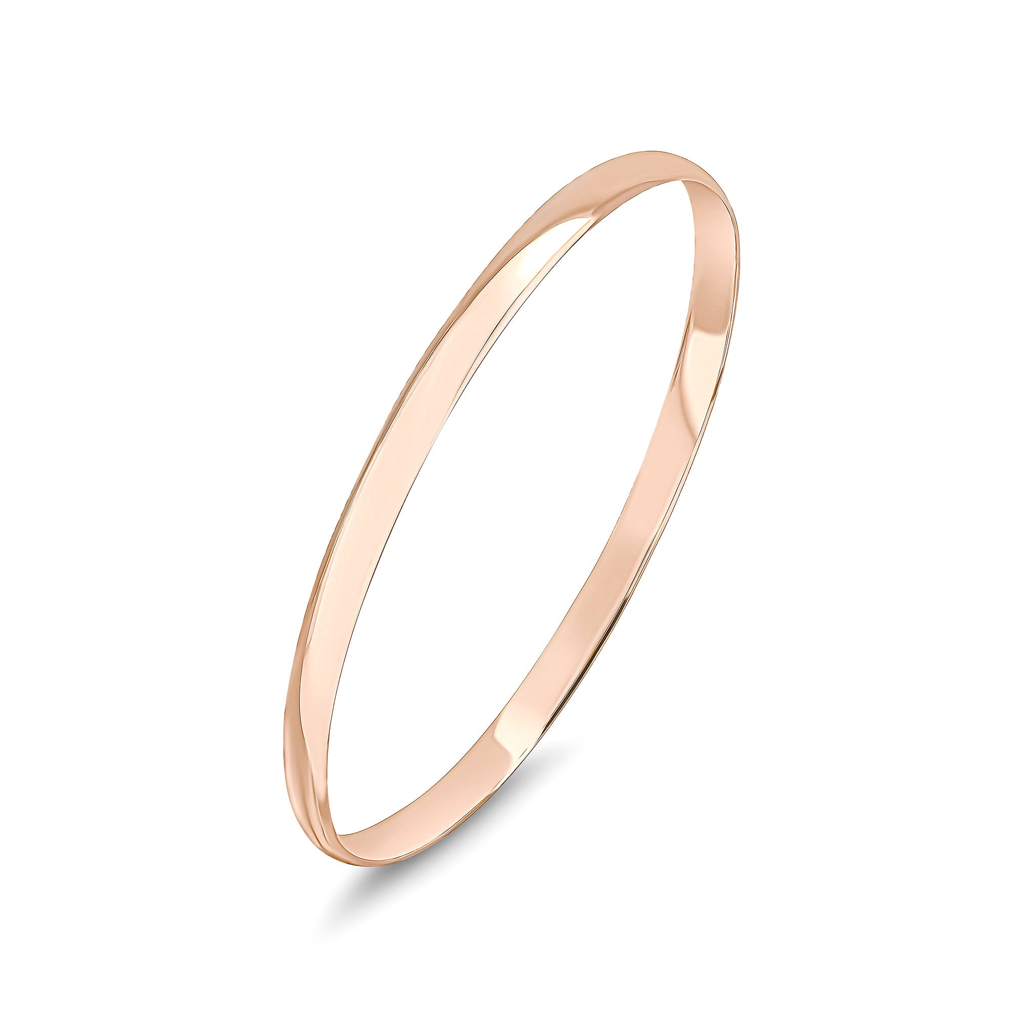 9ct Rose Gold D Shape Slave Bangle 5mm
