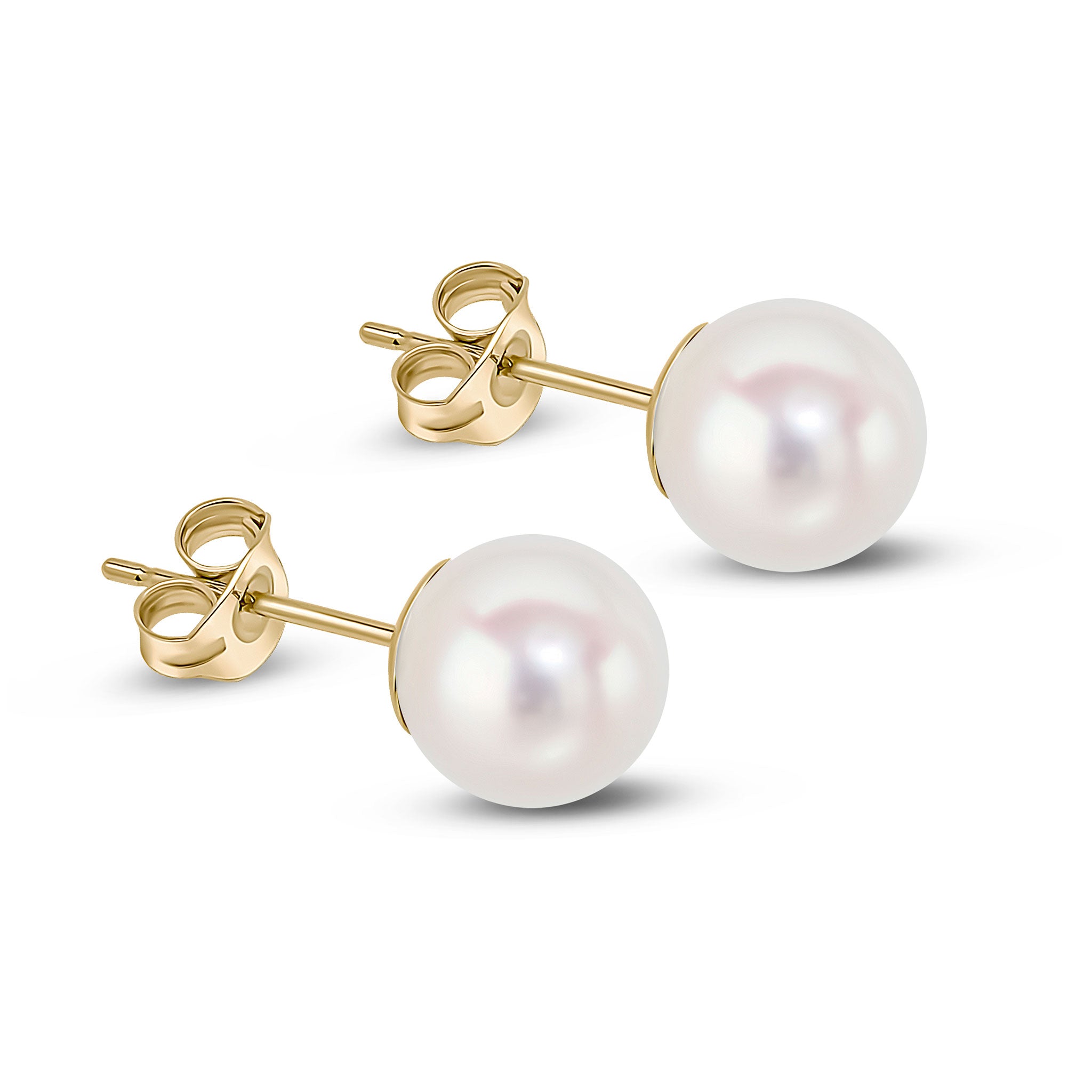 9ct yellow gold 7.5-8mm cultured pearl Stud