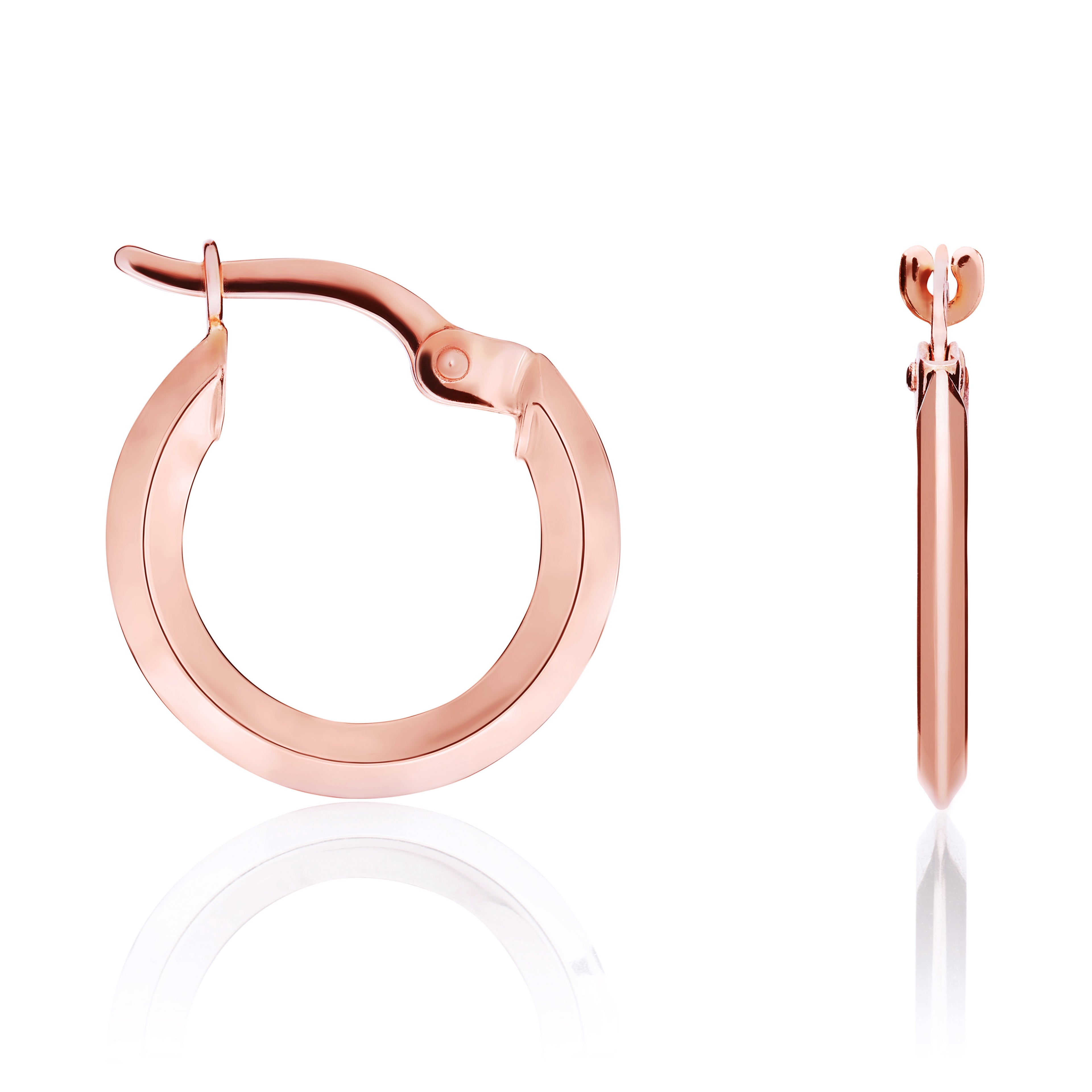 9ct rose gold.Knife Edge Hoop Er