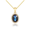 18yg Oval Sap & Diamond Cluster Pdt