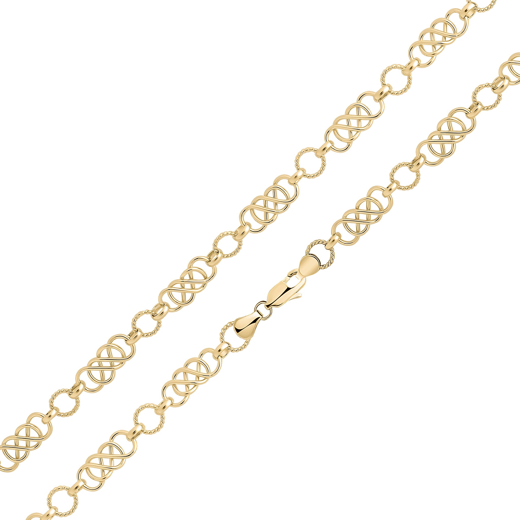9ct Yellow Gold Handmade 7mm Round Fig8 7.5