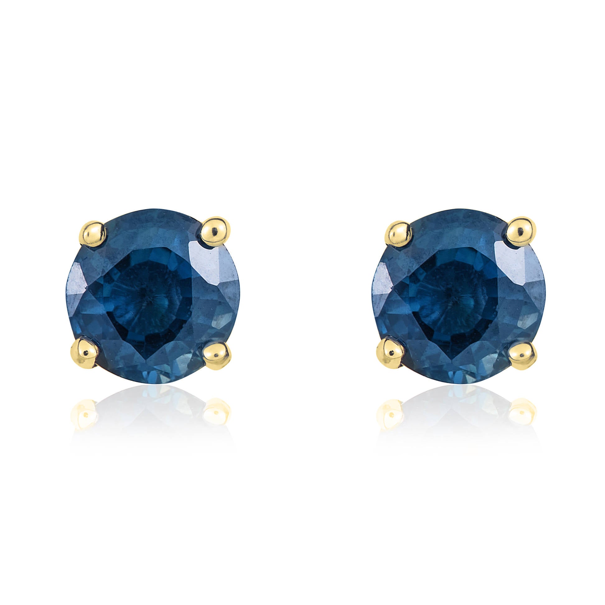 9ct Yellow Gold 5mm Round Sapphire Claw Set Stud Earrings