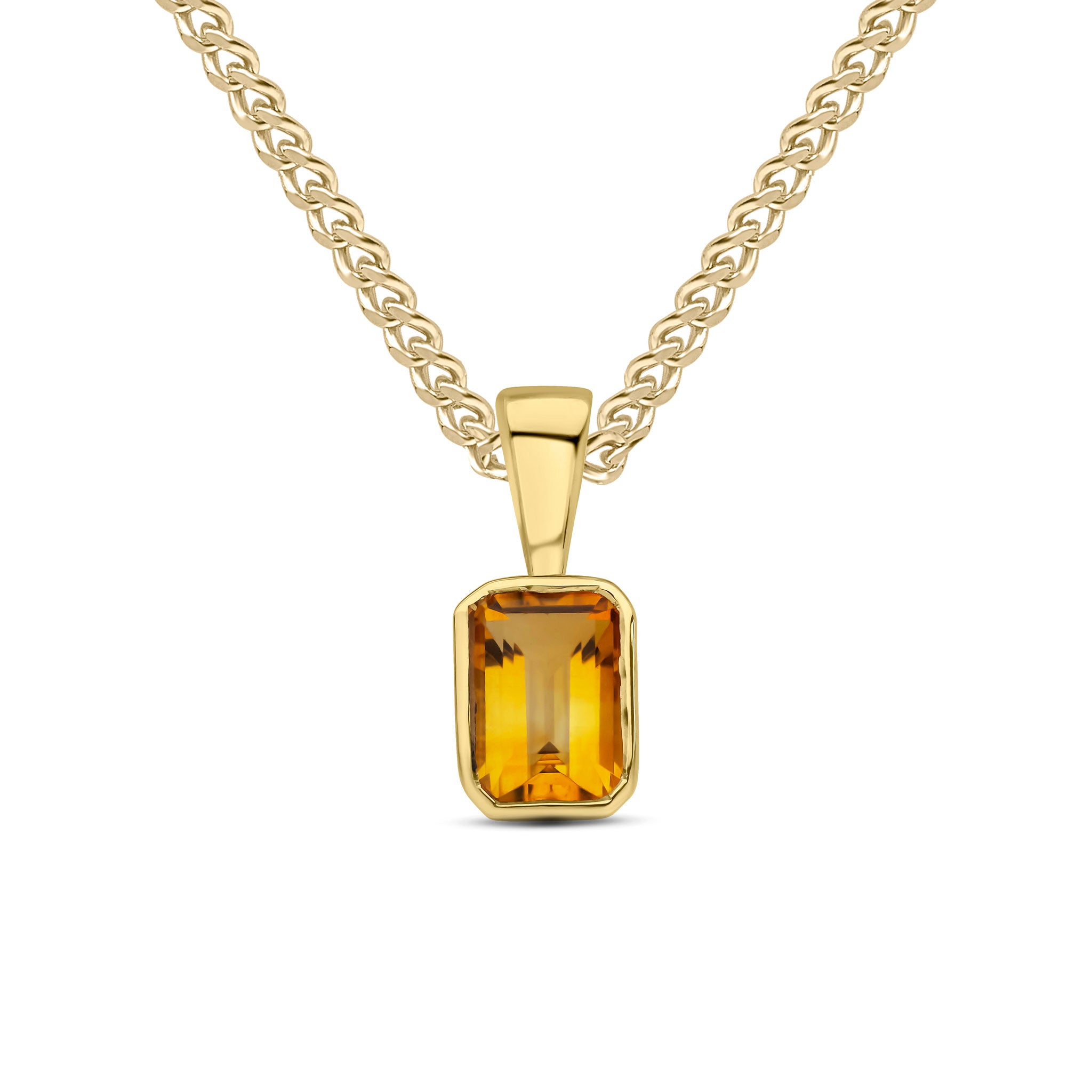 9ct Yellow Gold 6x4 Oct Cit Pendant