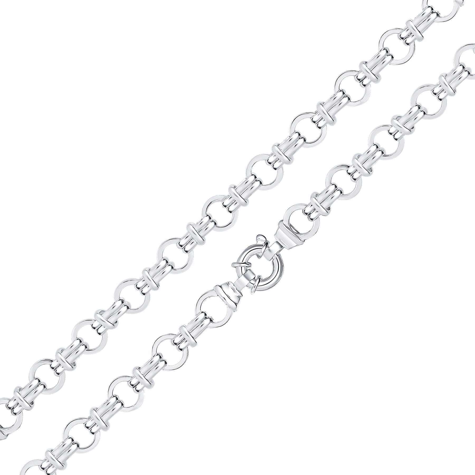 925 Sterling Silver Circle Round Link Chain