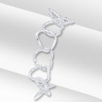 925 Sterling Silver Facet Heart Links Design,