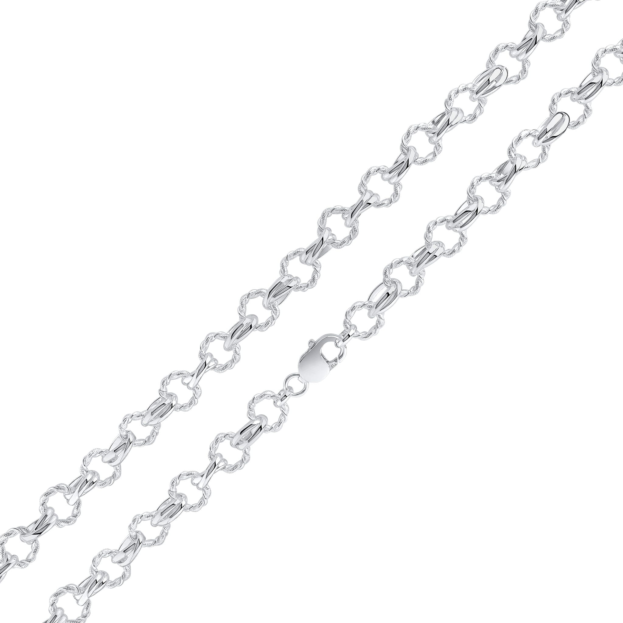 925 Sterling Silver Fancy Round Twist,