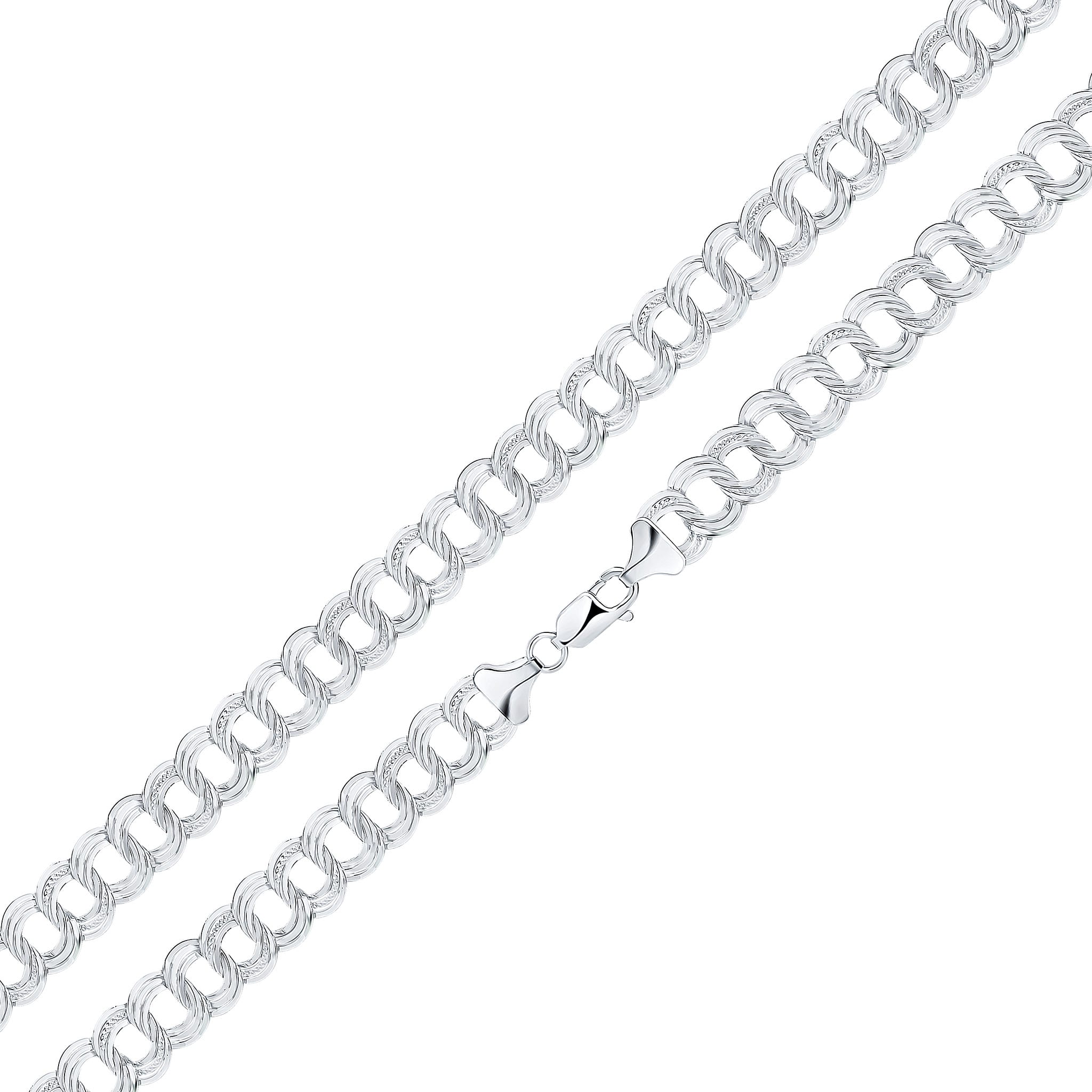 925 Sterling Silver Fancy Trip Curb,