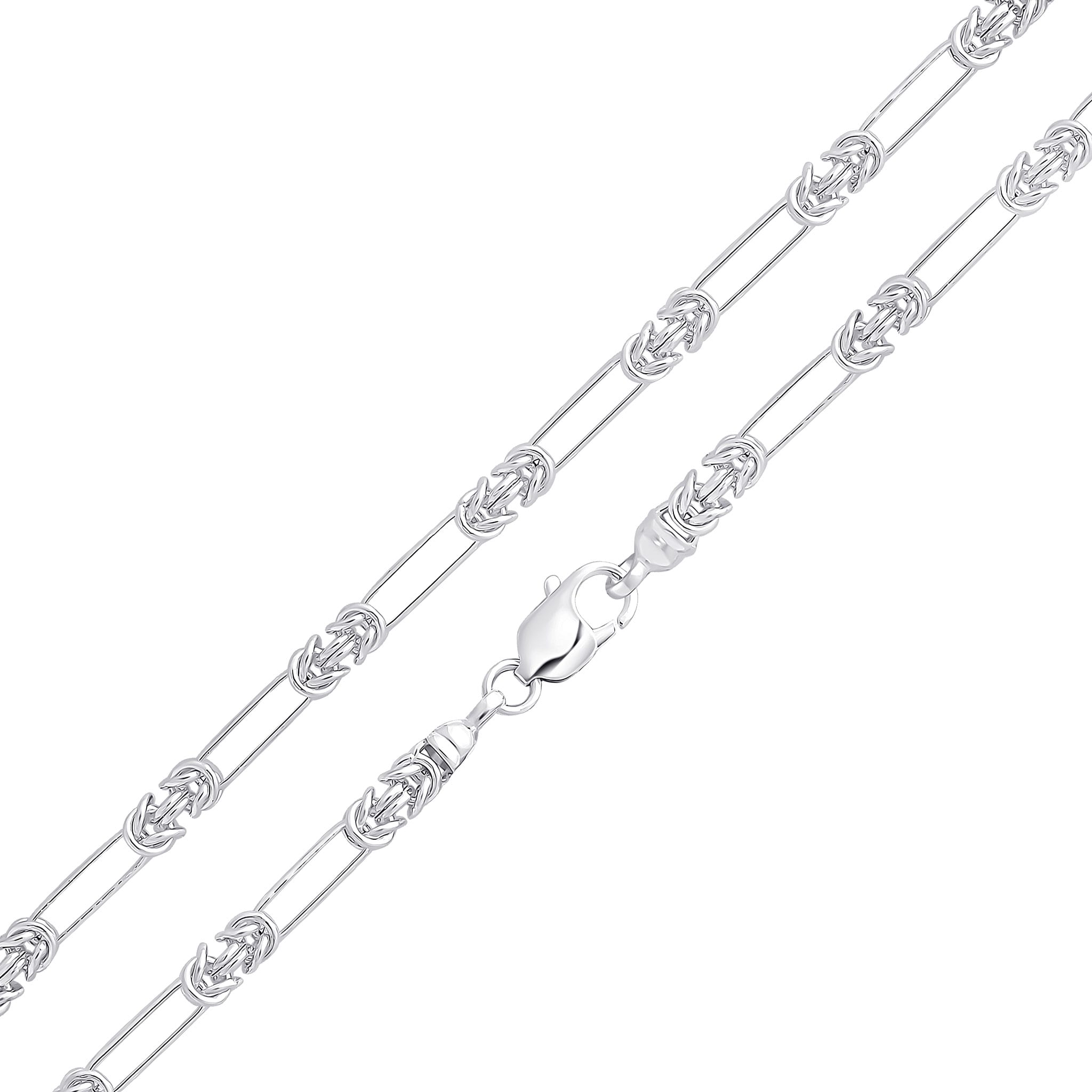 925 Sterling Silver Long Oval Byzantine,