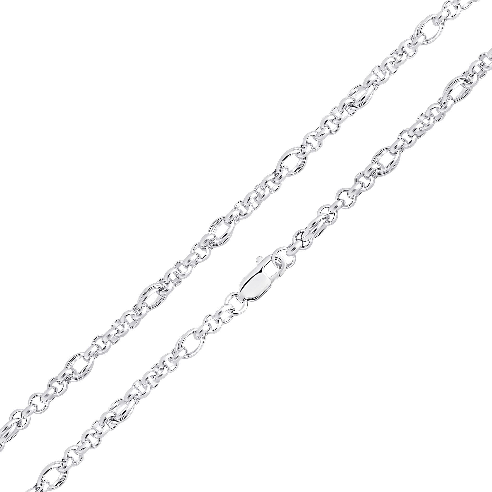 925 Sterling Silver Oval Round Belcher,