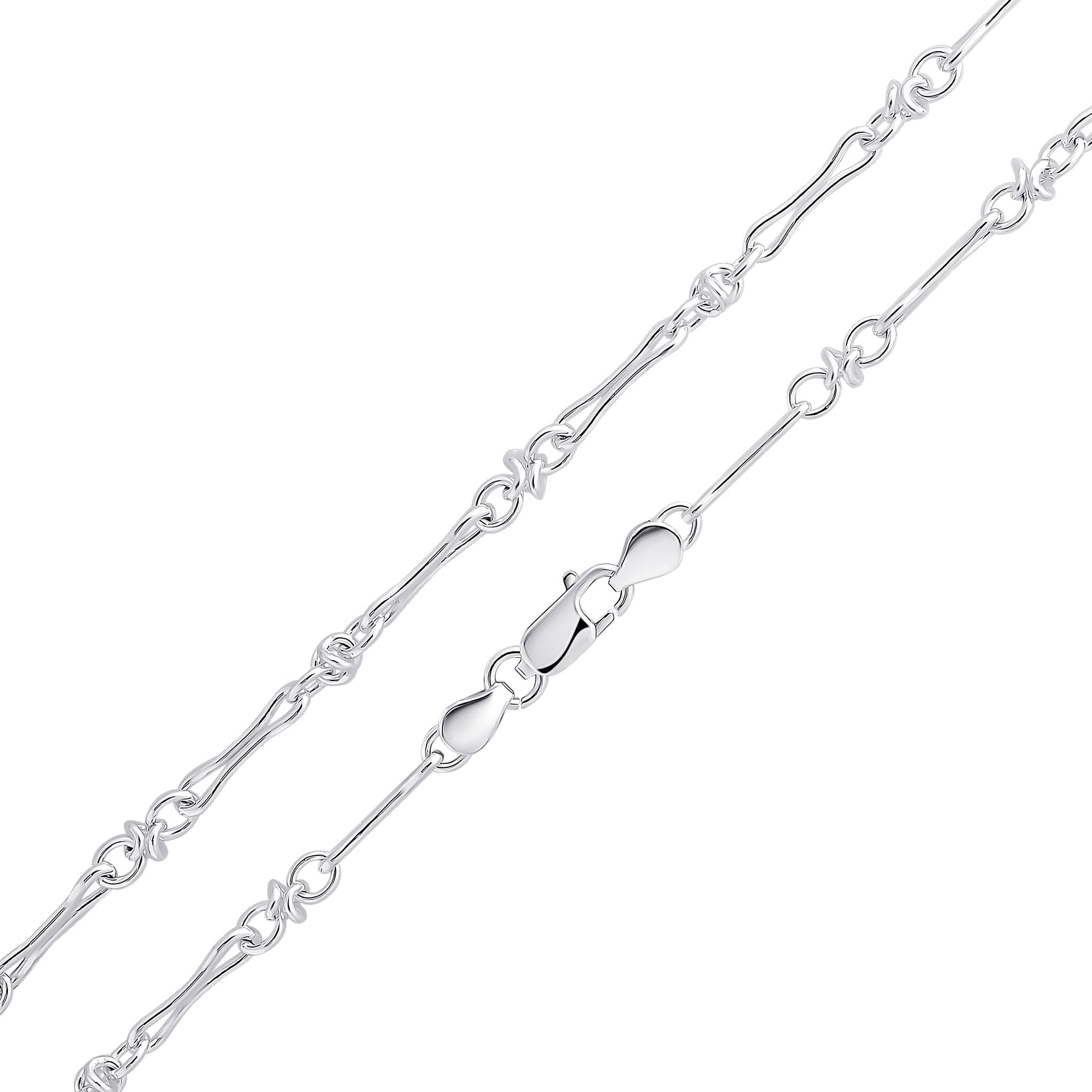 925 Sterling Silver Pinched Bar Knot,