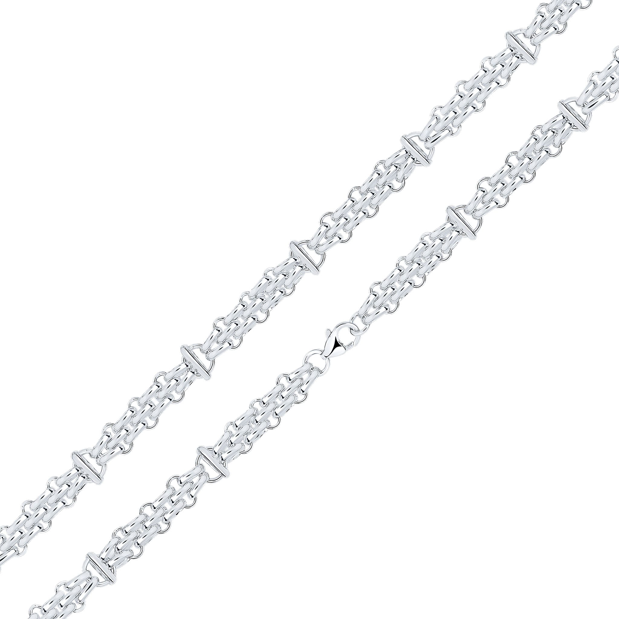 925 Sterling Silver Three Brick Design,
