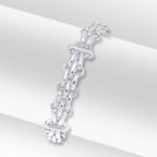 925 Sterling Silver Three Brick Design Chain