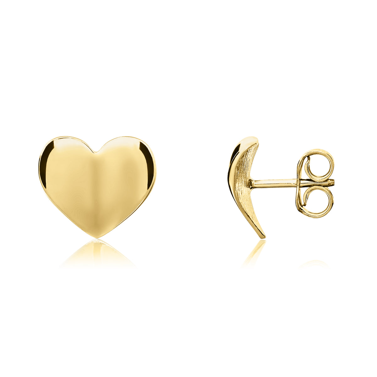 9ct Yellow Gold Pol Concave Heart Er