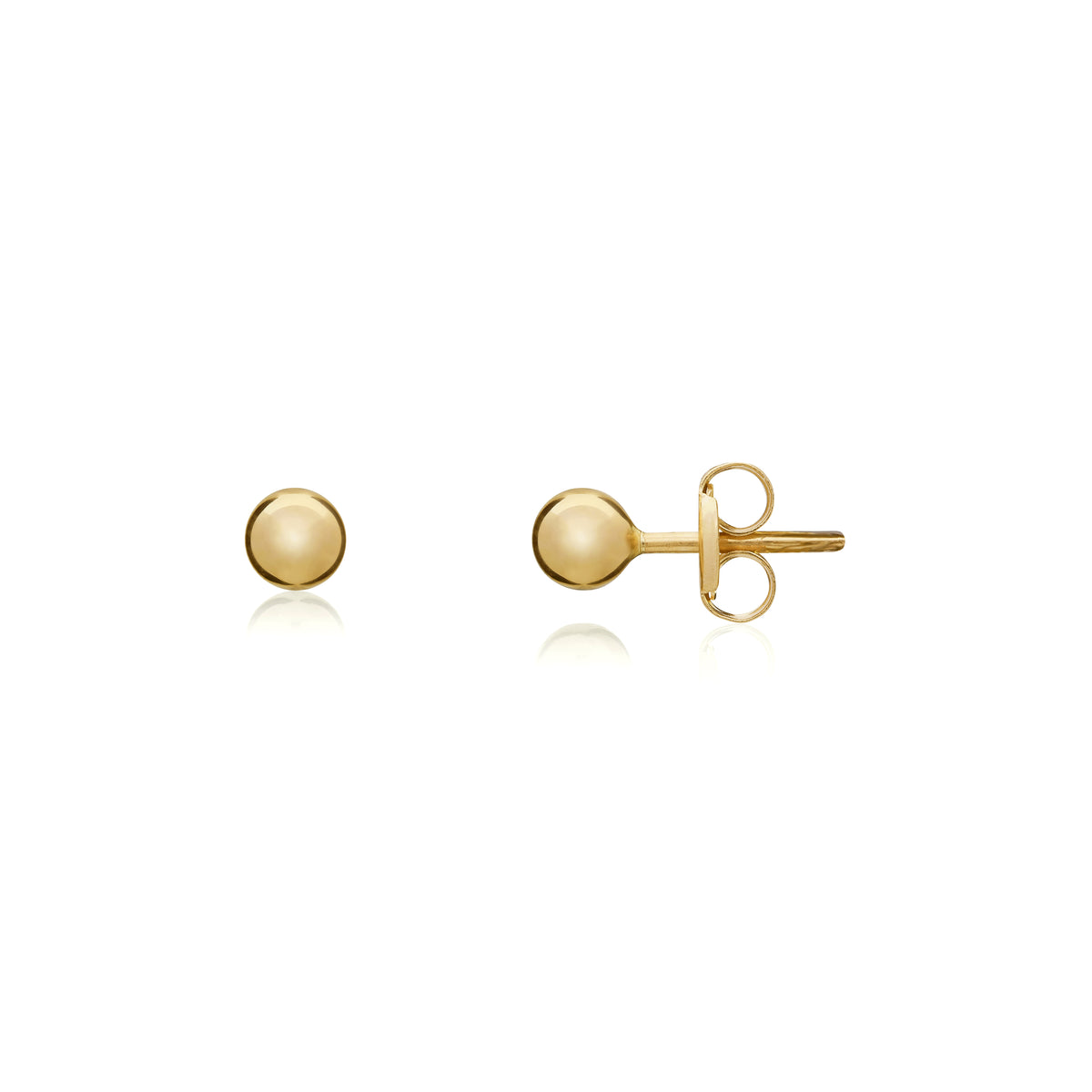 9ct Yellow Gold Polished Ball Stud Earrings 3mm