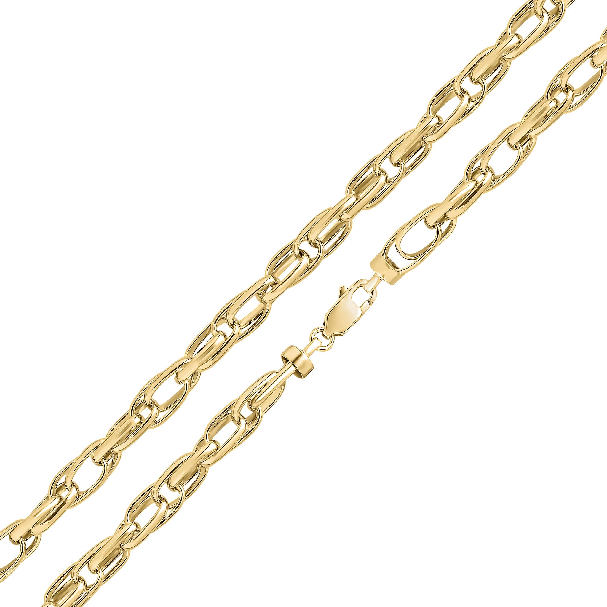 9ct Yellow Gold Handmade Three Paperchain Bracelet 7.5"