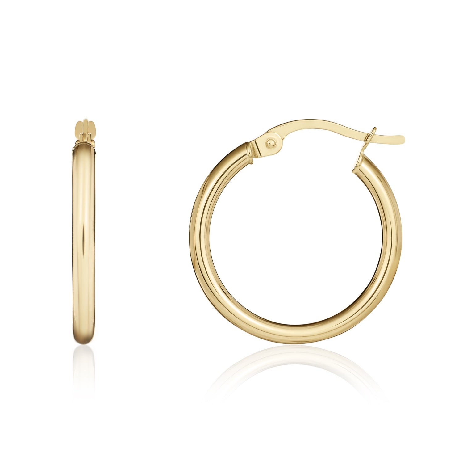 9CT Yellow Gold Round Hoop Earrings