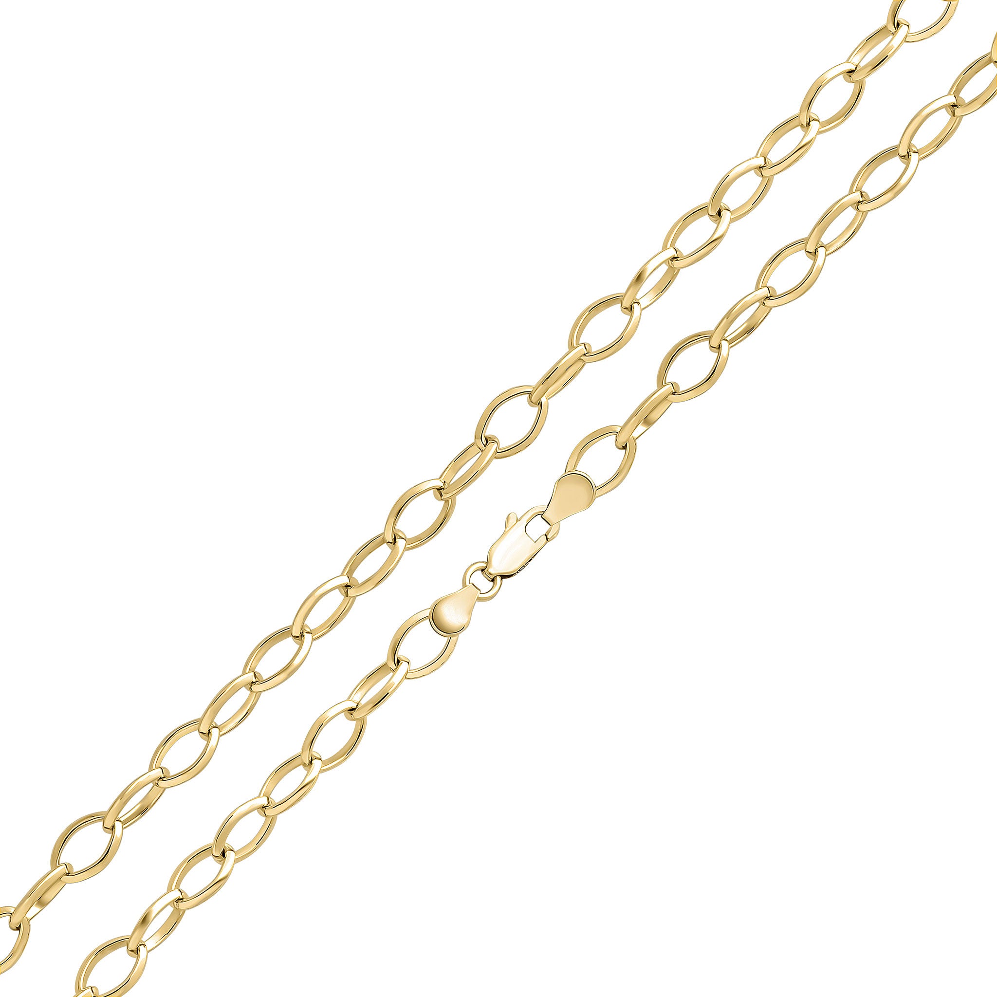 9ct Yellow Gold Handmade 6.5mm Oval Belcher 7.5