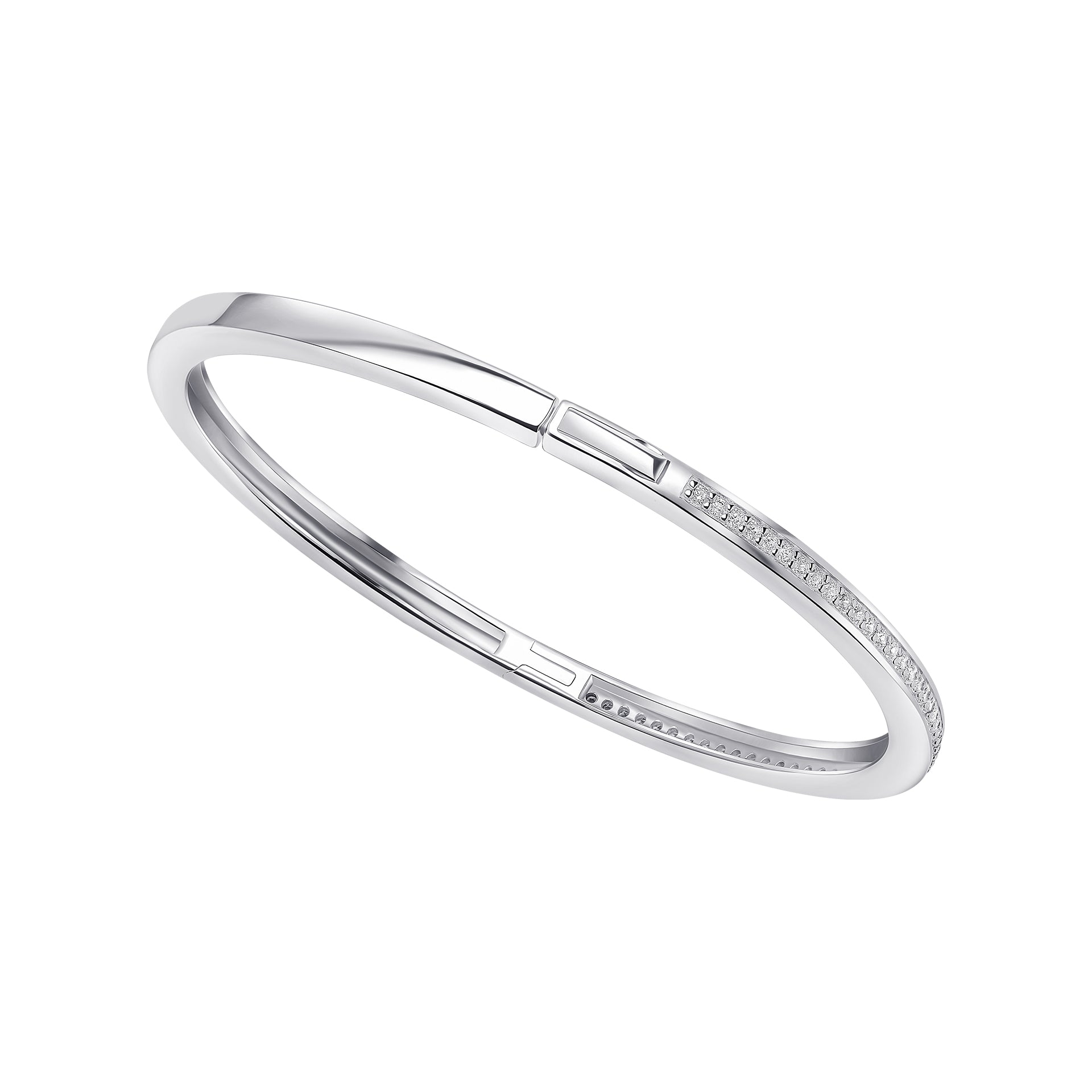 Cubic Zirconia Hinged Bangle