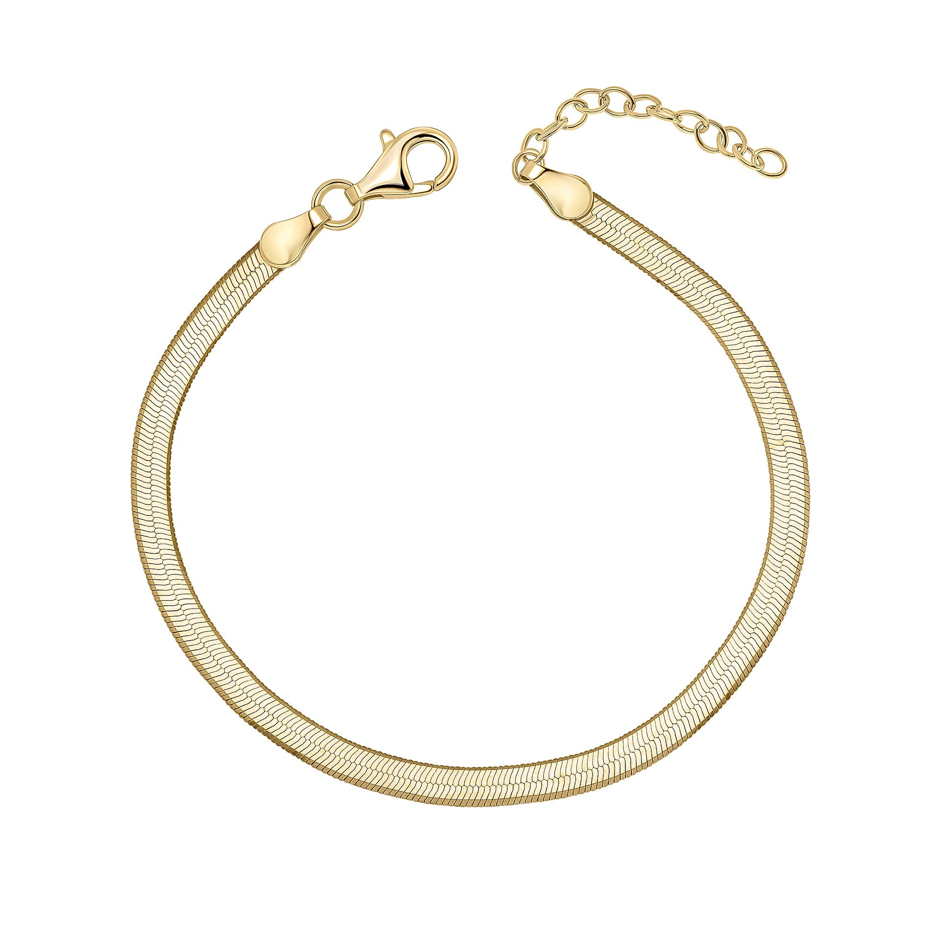 17-20cm Gold Plated Flat Herringbone Bracelet