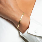 17-20cm Gold Plated Flat Herringbone Bracelet
