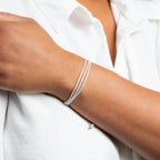 Cubic Zirconia Cup Chain Multo Strand Bracelet