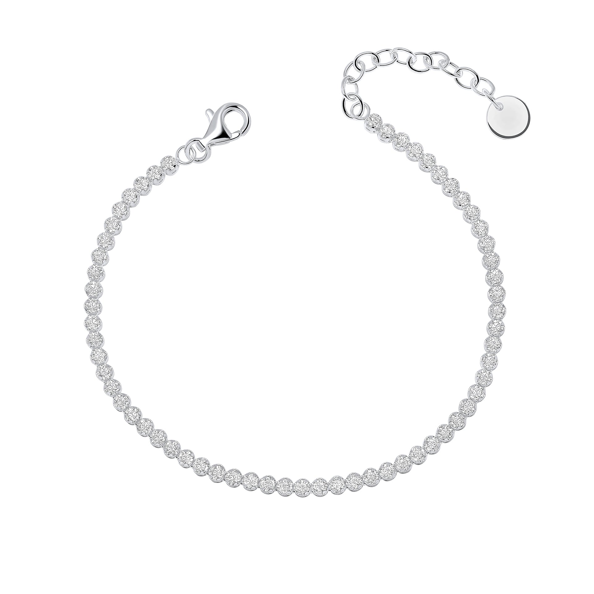 Cubic Zirconia Cup Chain Single Bracelet
