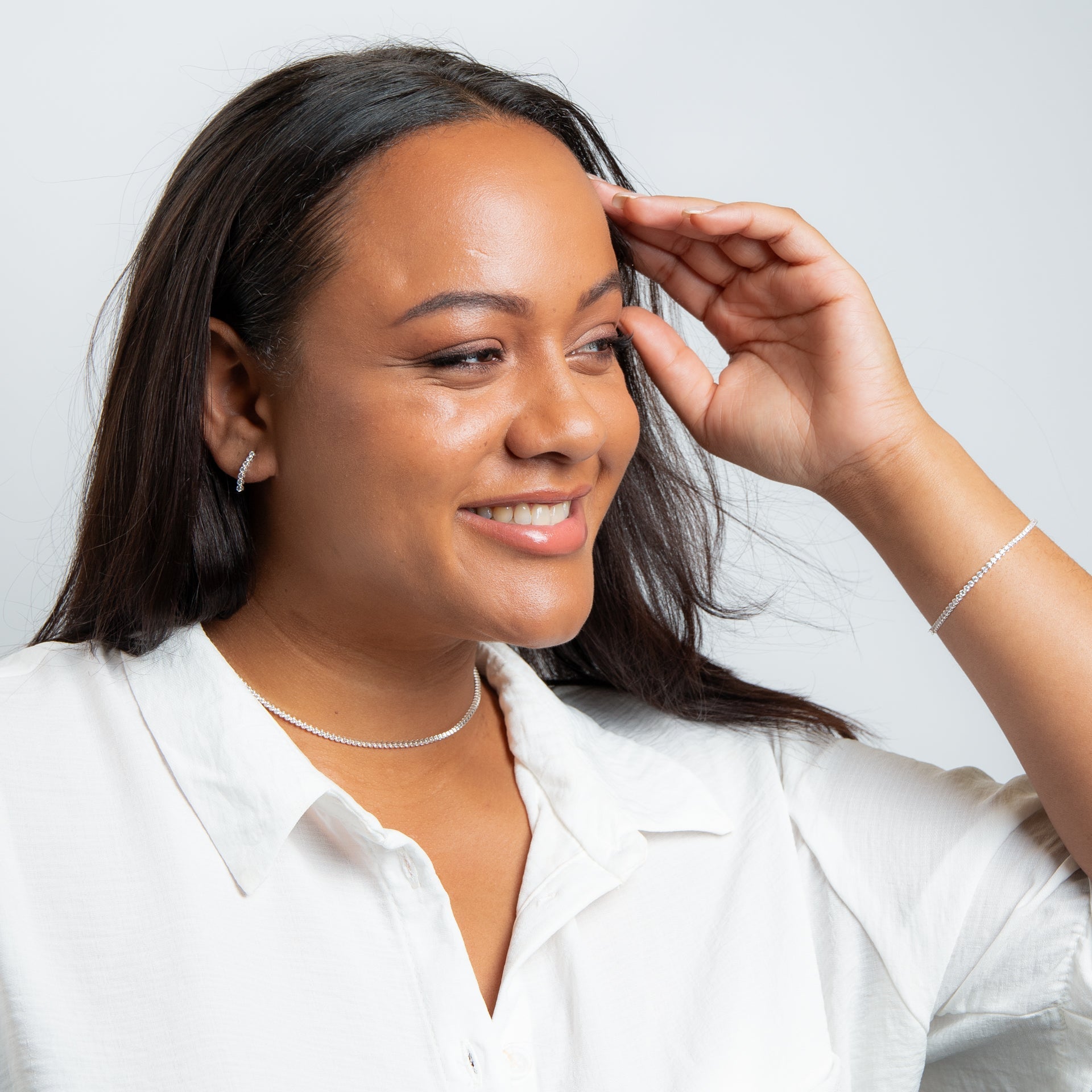 Cubic Zirconia Cup Chain Single Bracelet