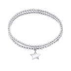 Double Row with Star Sharm Stretch Bracelet