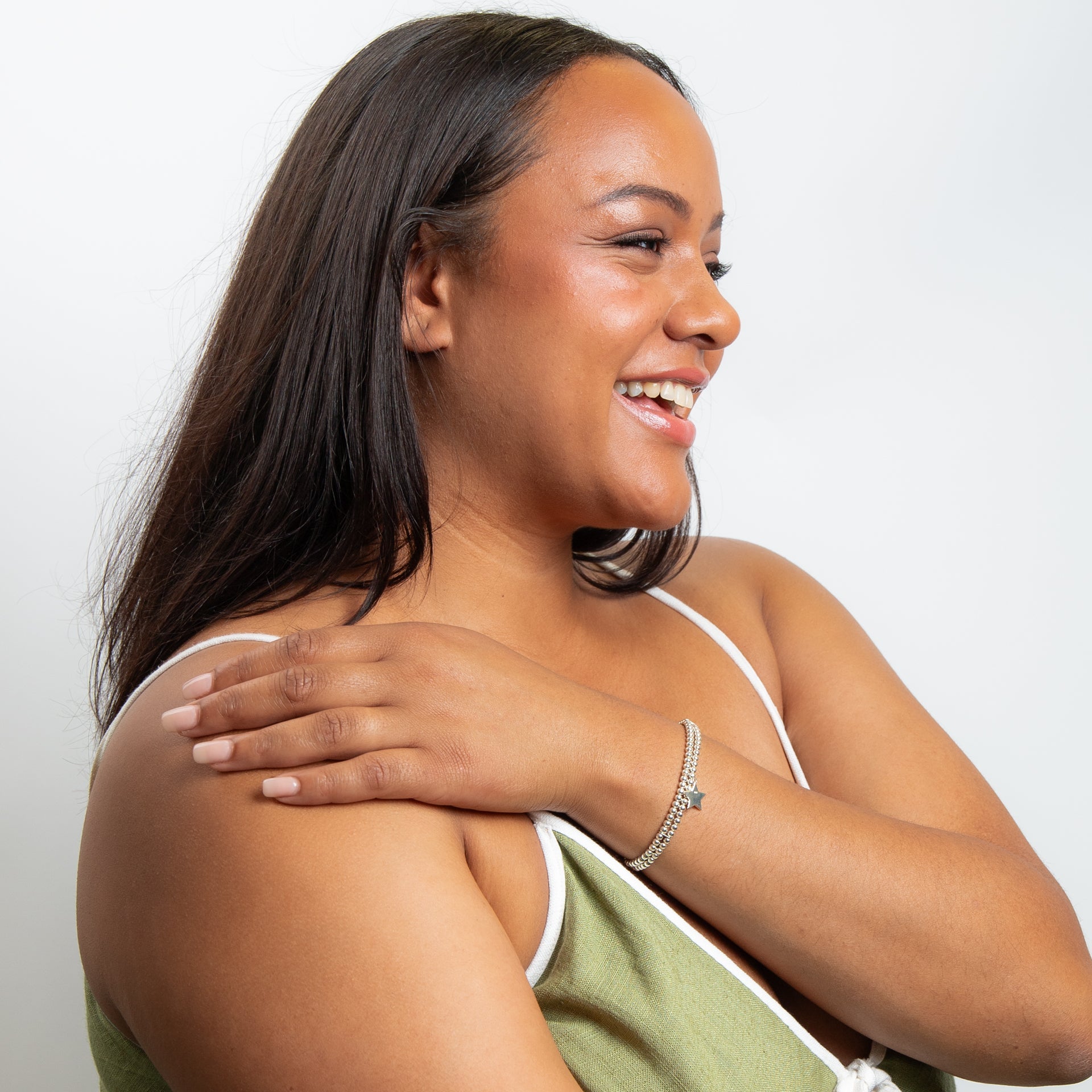 Double Row with Star Sharm Stretch Bracelet