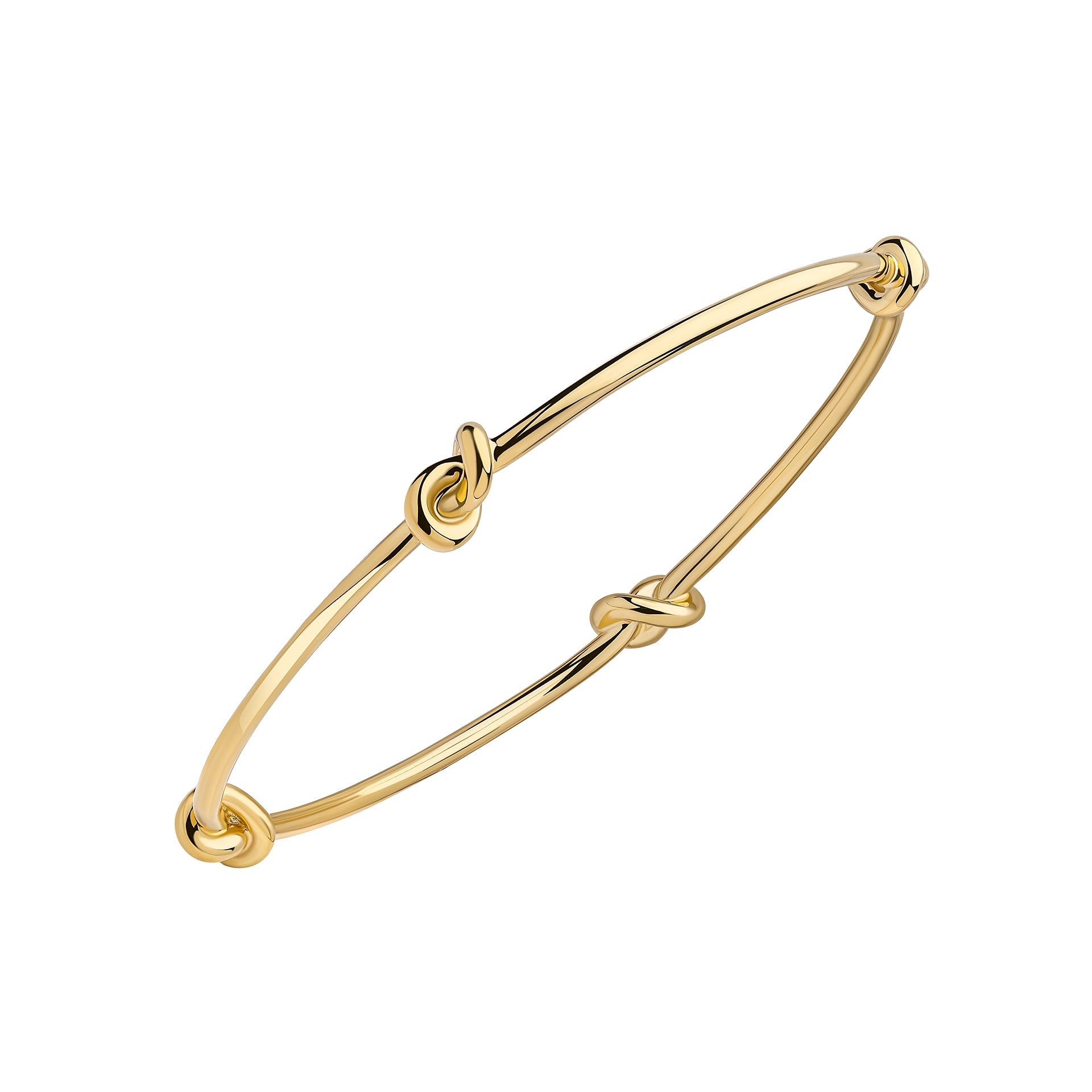 Gold plated love knot bangle