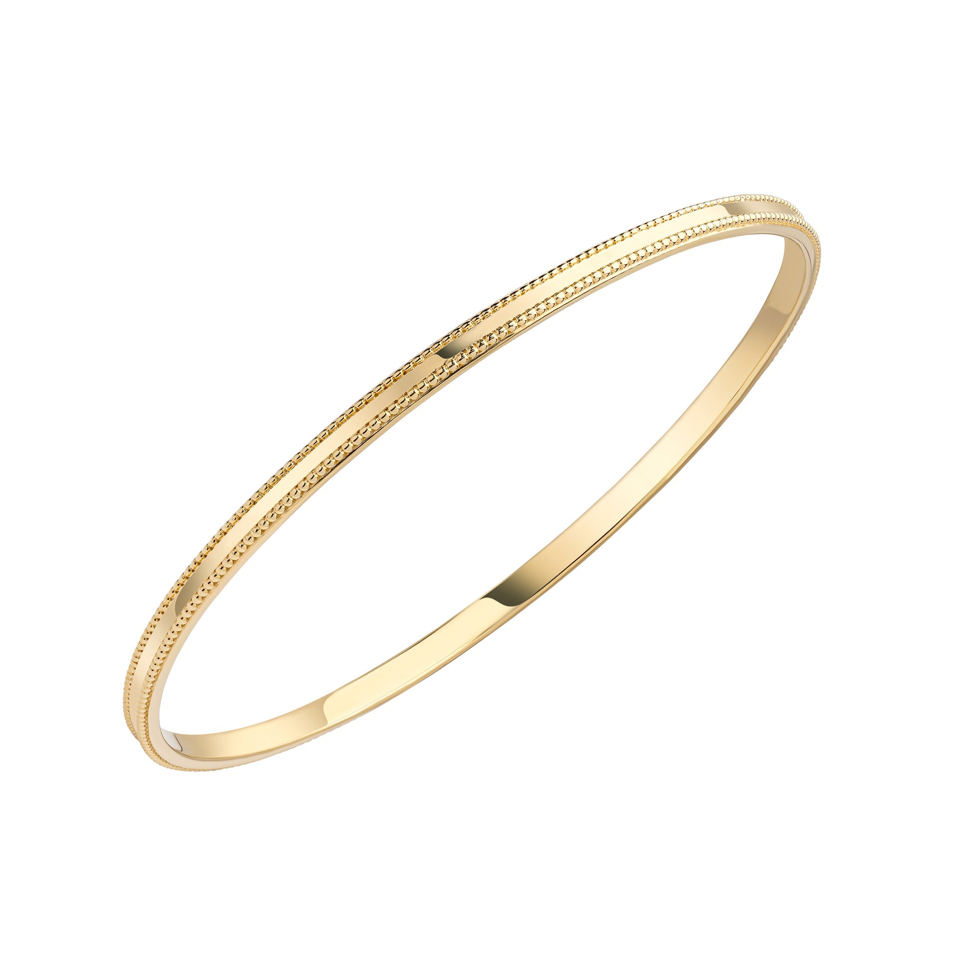 Gold plated 3mm millegrain bangle