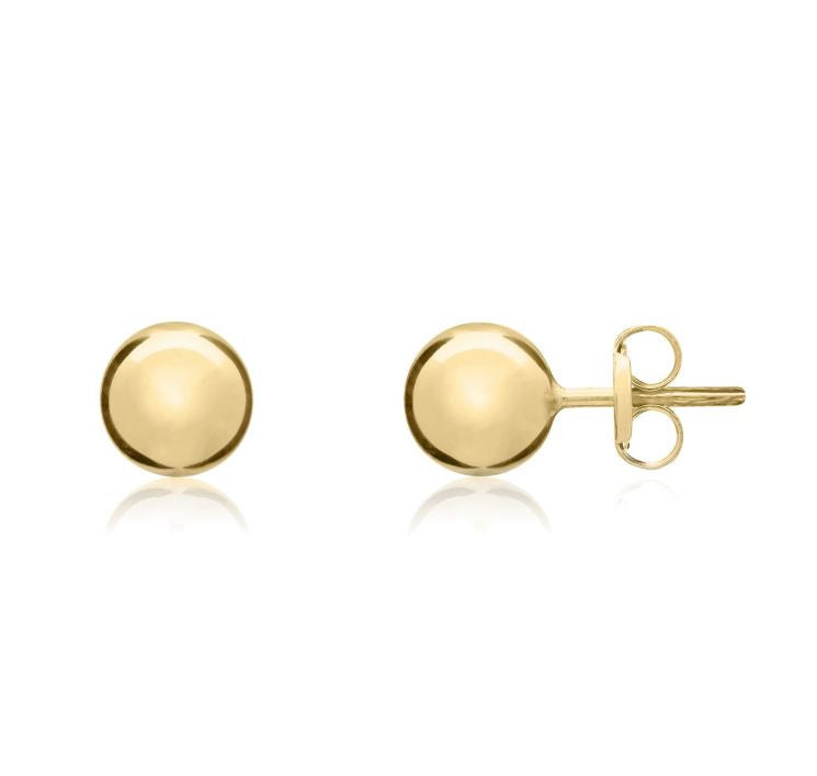 9ct Yellow Gold 7mm Polished Ball Studs