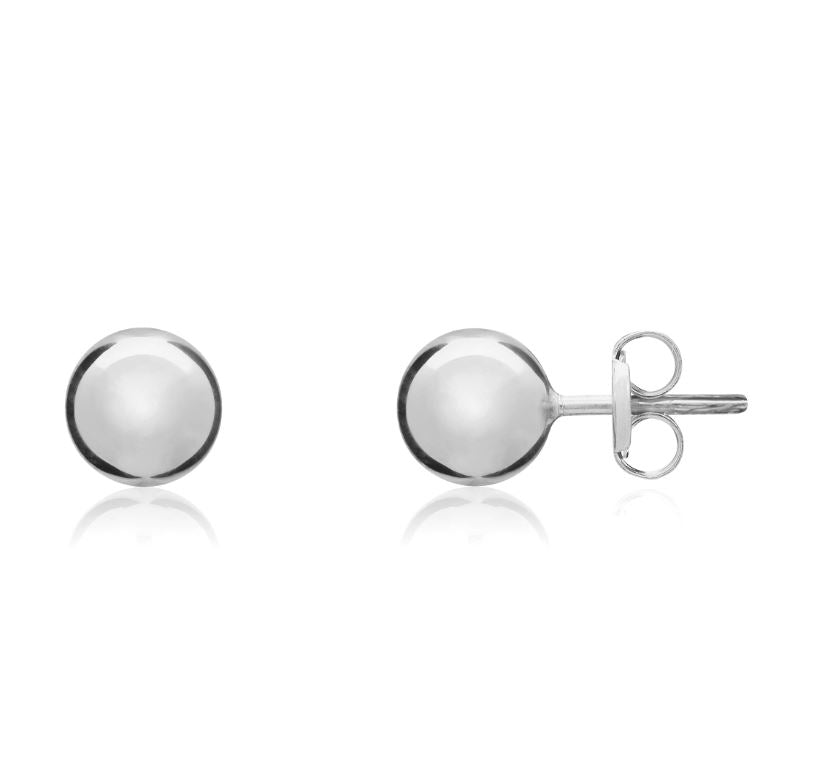 9ct White Gold 5mm Polished Ball Studs
