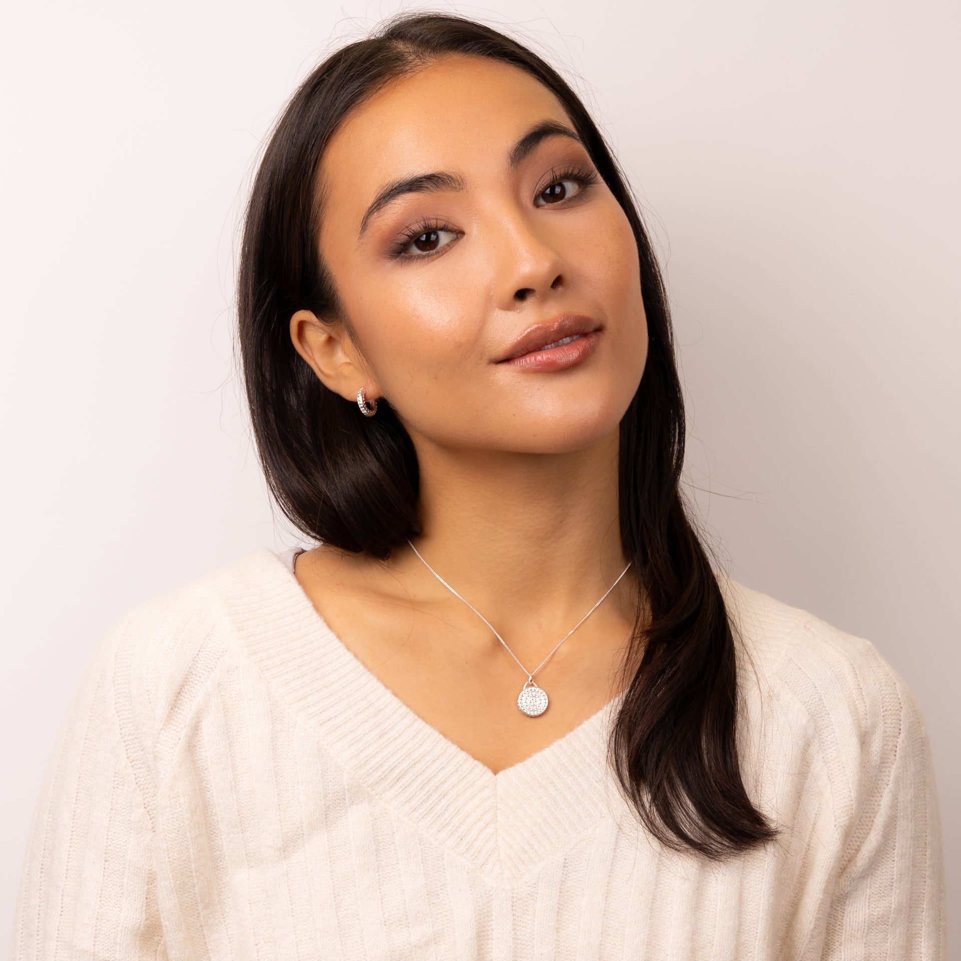 Sterling Silver half hoop Earrings