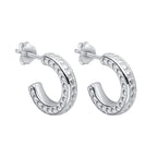 Sterling Silver half hoop Earrings