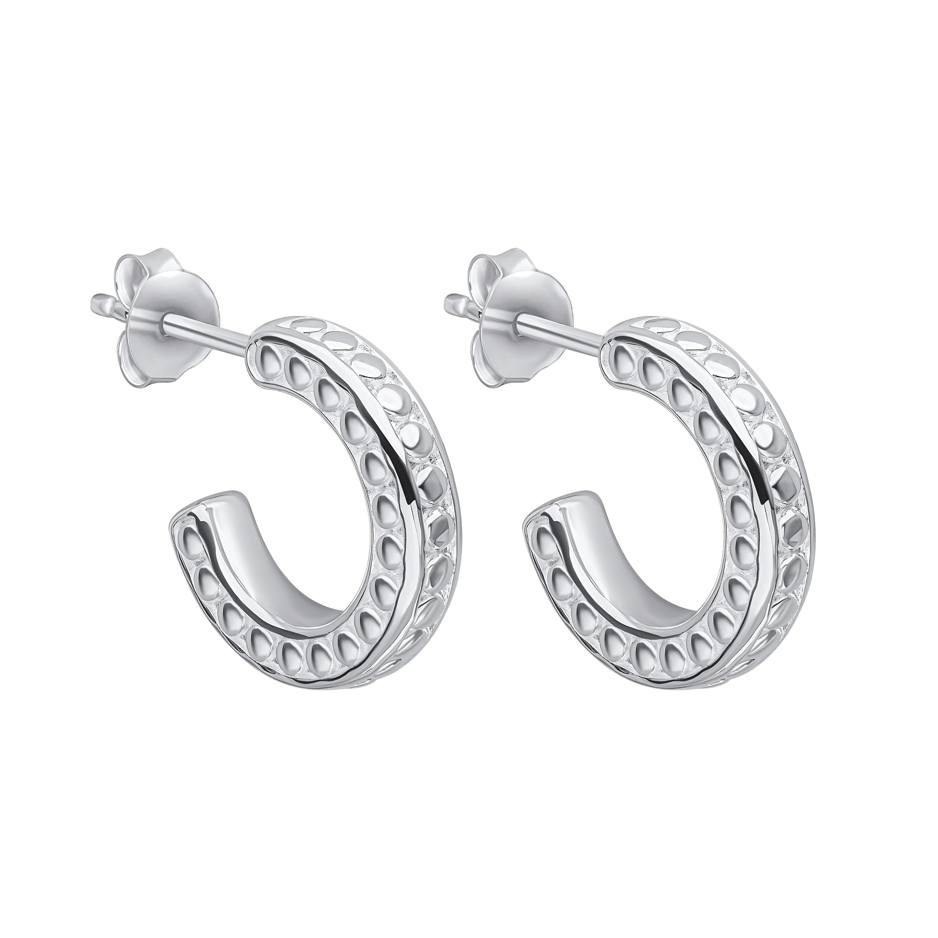 Sterling Silver half hoop Earrings