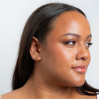 Gold Plated Purple Crystal Hoop Earrings