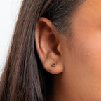 4mm Gold Plated Amethyst Crystal Stud Earrings