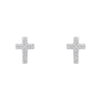Small Cubic Zirconia Cross Studs Earrings