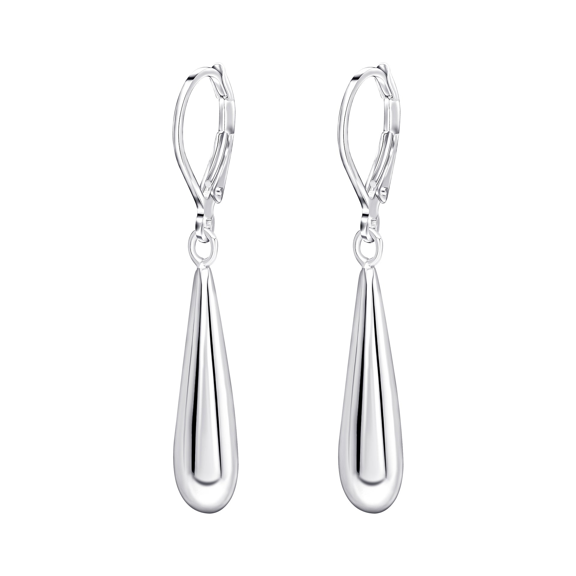 Elongated Teardrop with French Hook Earrings